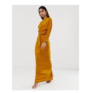 ASOS DESIGN batwing sleeve and wrap waist in satin